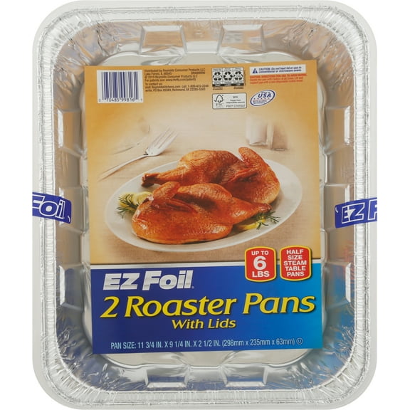 EZ Foil Roaster Pans with Lids 2 ct Pack