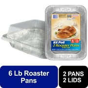 EZ Foil Roaster Pans with Lids, Up to 6 Pound Capacity, 2 Count