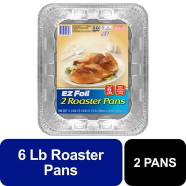 EZ Foil Roaster Pans with Lids, Up to 6 Pound Capacity, 2 Count