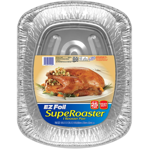 EZ Foil Super Roaster Heavy Duty Foil Roaster Pan, Up to 25 Pound Capacity, 1 Count