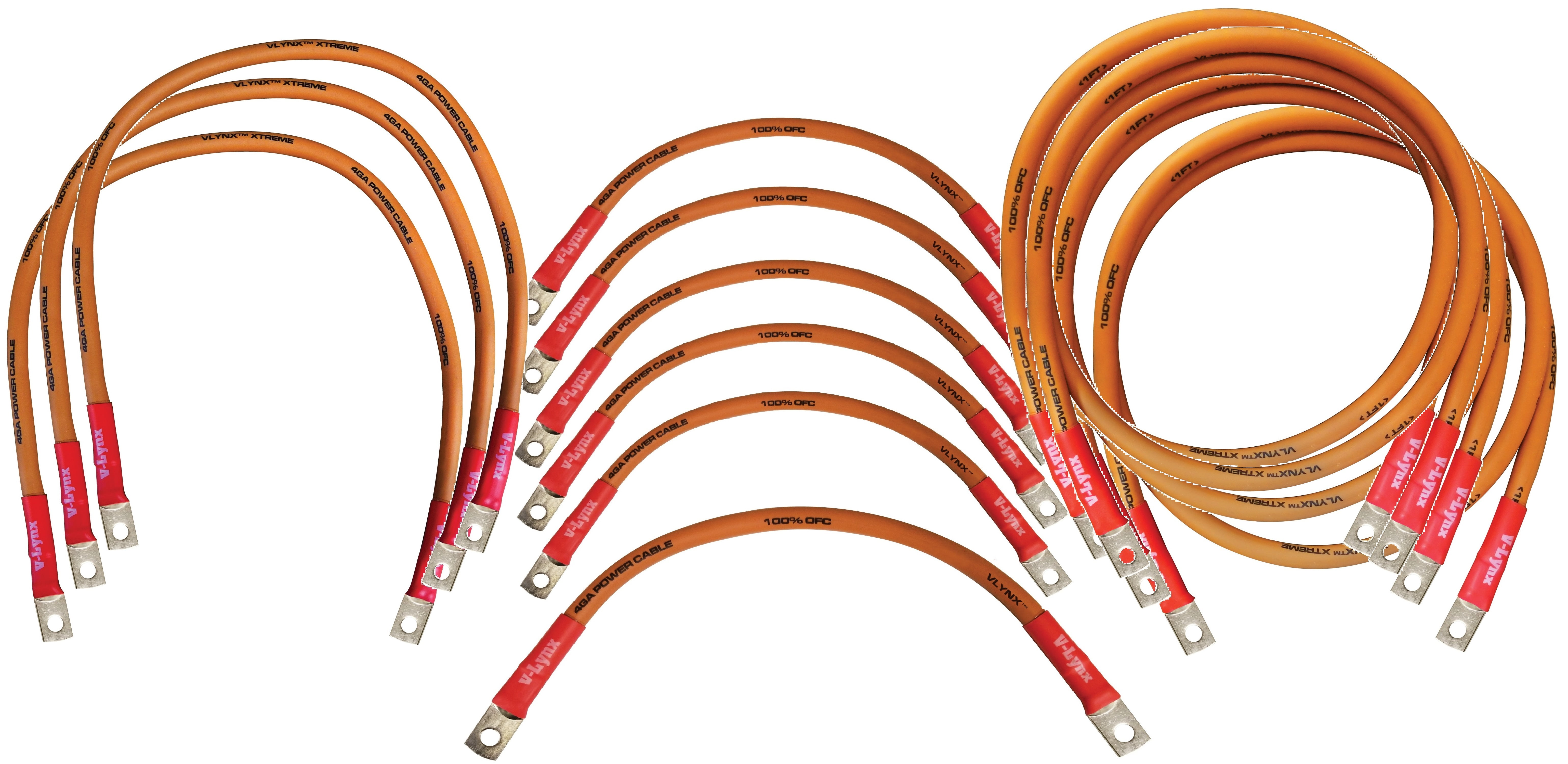 EZ GO TXT13 Golf Cart Battery Cable Set 4 GAUGE 100% Copper 4AWG w/ 5/16" hole