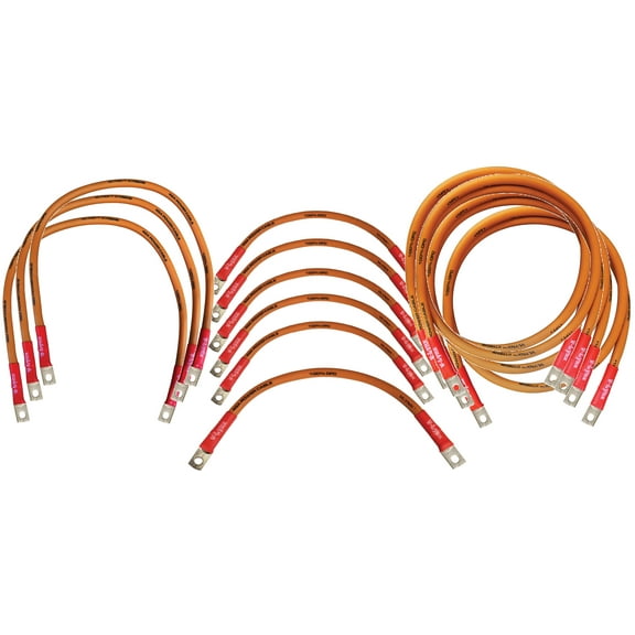 EZ GO TXT13 Golf Cart Battery Cable Set 4 GAUGE 100% Copper 4AWG w/ 5/16" hole