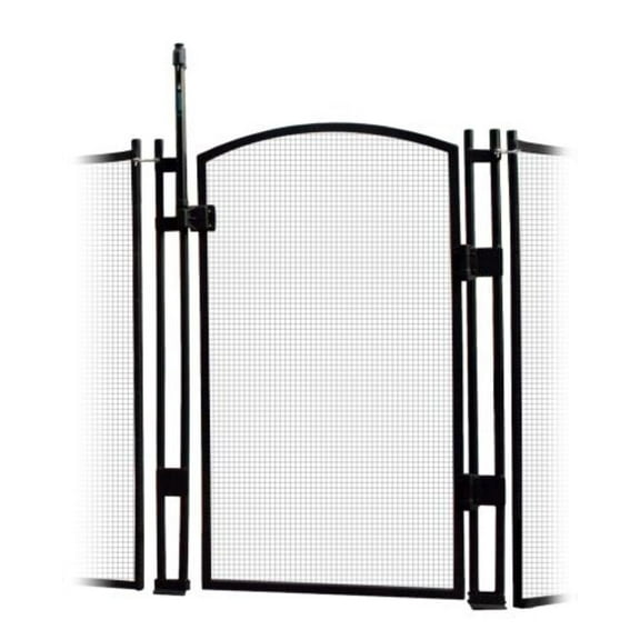 EZ-GUARD Safety Gate - DIY In Ground Pool Fence * Self-Closing * Self-Latching * Black 4' Tall