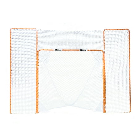 EZGoal - Portable Folding Lacrosse Practice Net Goal with Backstop and Targets - Orange