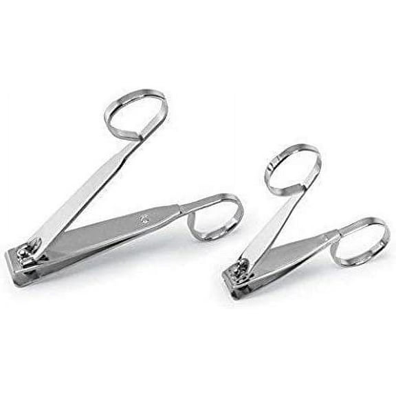 EZ Grip Nail Clipper Set, 2 Pack, Stainless Steel, Scissor Grip, Fingernail and Toenail Clippers