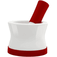 thumbnail image 1 of EZ-Grip Red Silicone & Porcelain Mortar and Pestle With Non-Slip Detachable Silicone Base - New Design - Dishwasher Safe by Cooler Kitchen, 1 of 9