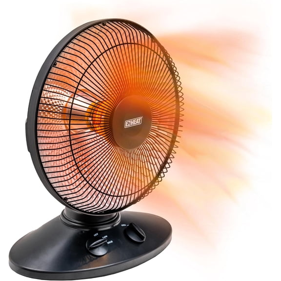 EZ-HEAT 1,000-Watt Indoor Parabolic Dish Space Heater with 70-degree Wide Oscillation and Dual Heat Settings, Adjustable Tilt, Tip Over Switch & Overheat Protection Sensor, MT-BFGD-8C