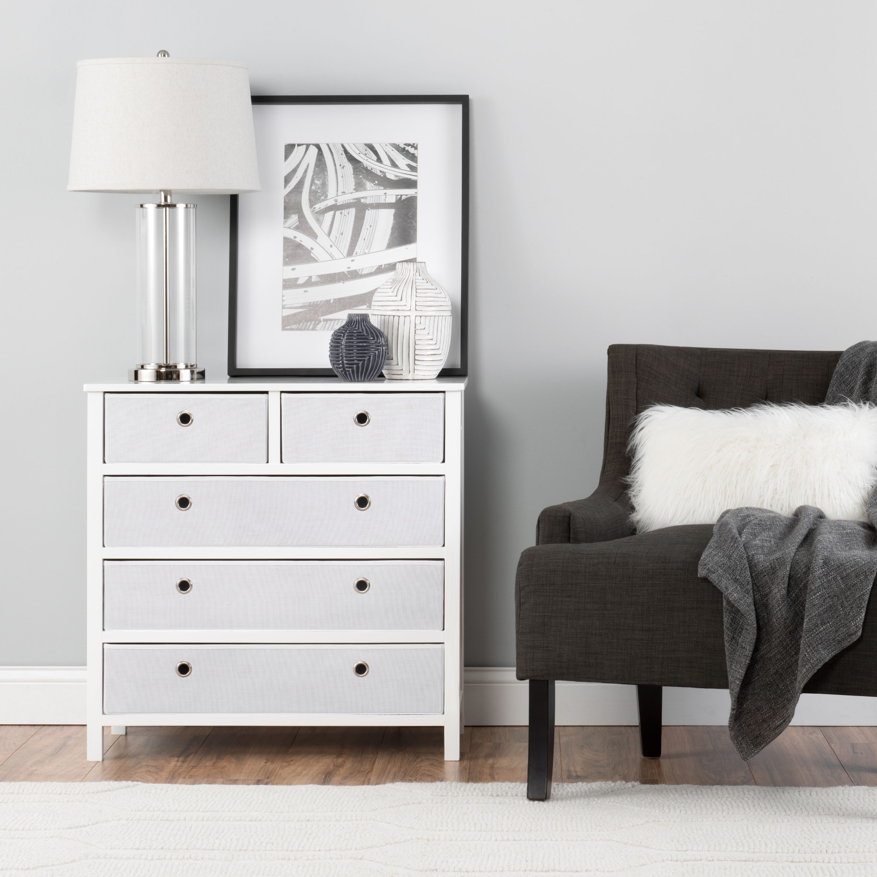 EZ Home Solutions Foldable Furniture Split Drawer Single Dresser 31 x 31 x 19 - White - image 1 of 7