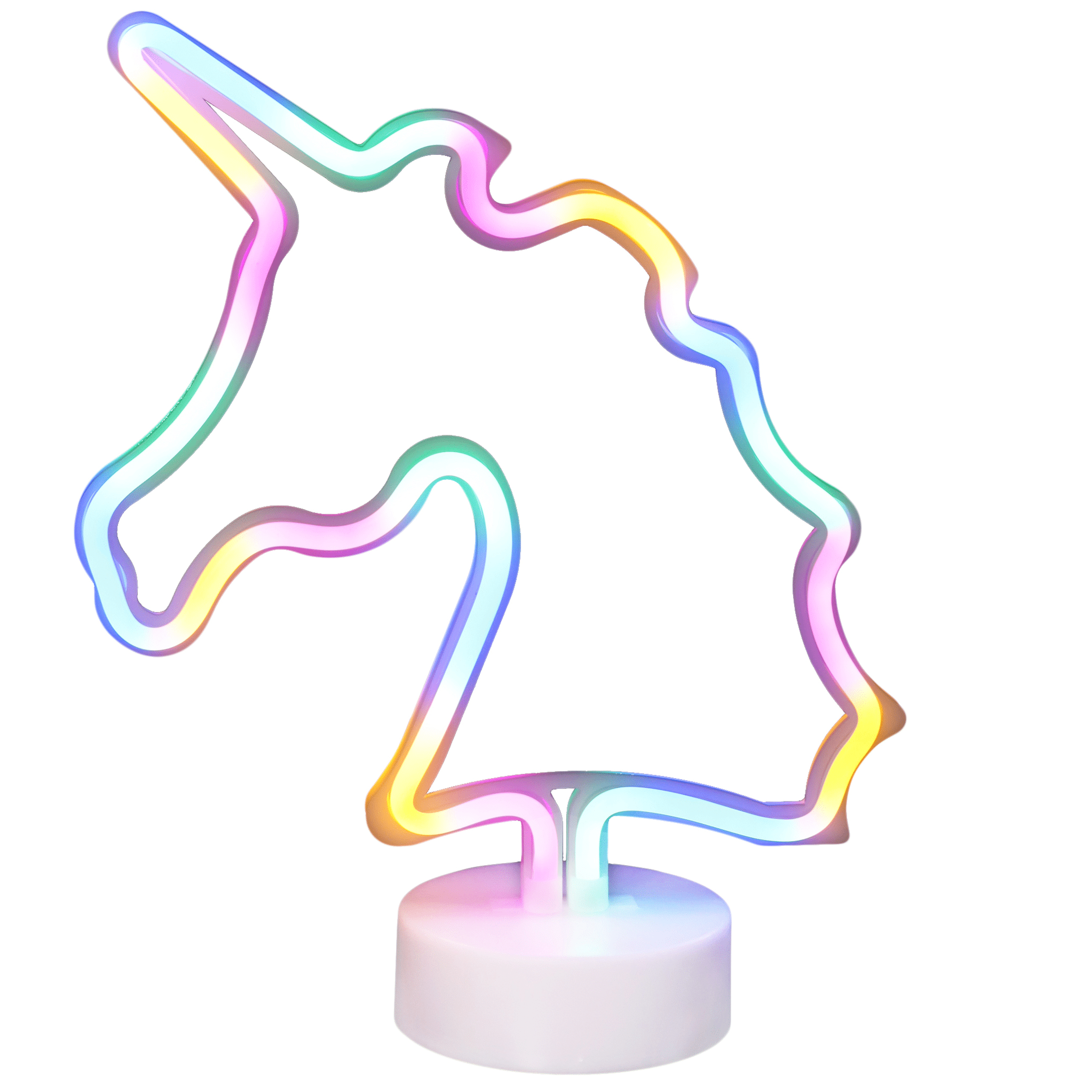 Light, Neon-Style Multicolor LED with EZ-Illuminations Built-in Battery Operated Timer Unicorn