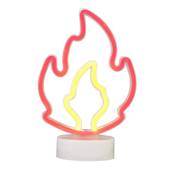 EZ-Illuminations Battery Operated Red LED Neon-Style Flame Light, with Built-in Timer
