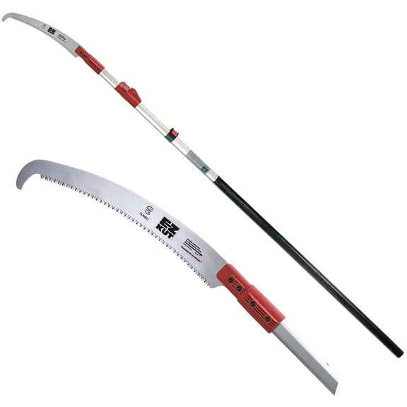 EZ Kut Kamikaze 15′ Extendable Tree Trimmer Pole Saw - Branch Cutter with Single Hook Pole Saw Blade for Branch Removal - Best Pole Saws for Tree Trimming. Tree pruner pole saw since 1988