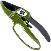 EZ Kut Heavy Duty Pruning Shears Green - with Ratcheting Action Great Garden Hand Tool Clippers Gardening pruners arthritis tools Ratcheting Anvil Hand Pruner Pruning Shears Heavy Duty Since 1988
