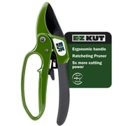 EZ Kut Heavy Duty Pruning Shears Green - with Ratcheting Action Great Garden Hand Tool Clippers Gardening pruners arthritis tools Ratcheting Anvil Hand Pruner Pruning Shears Heavy Duty Since 1988
