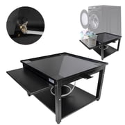 EZ Laundry Pedestal Steel 28 x 18 Base with Pull-Out Tray for Front Load Machines Black