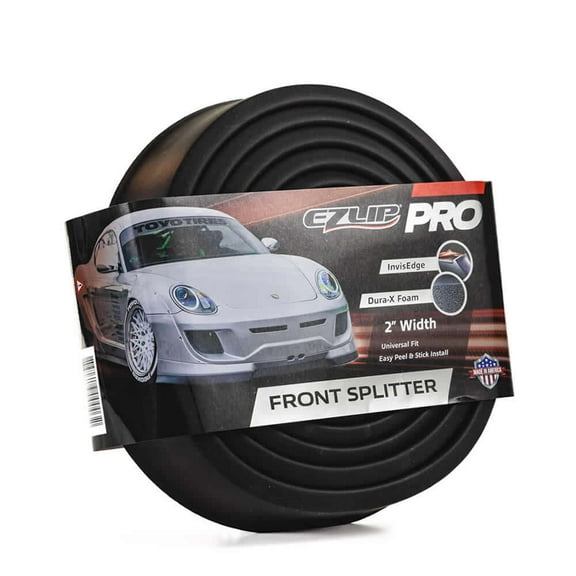 EZ Lip Front Splitter PRO 2-inch Universal Fit Spoiler Car Accessory to Protect and Customize Your Ride (Black)