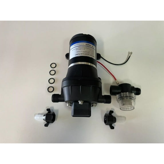 EZ Lite RV Water Pump, Trailer, Camper, Van 12V RV Water Pump 3.0GPM, 55PSI (11.5 LPM)