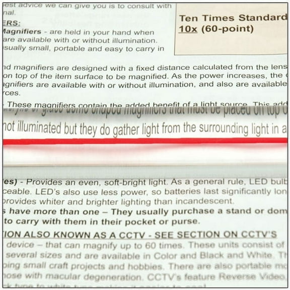 EZ Magnibar Reading Bar Magnifier with Red Tracker Line - 10 inches