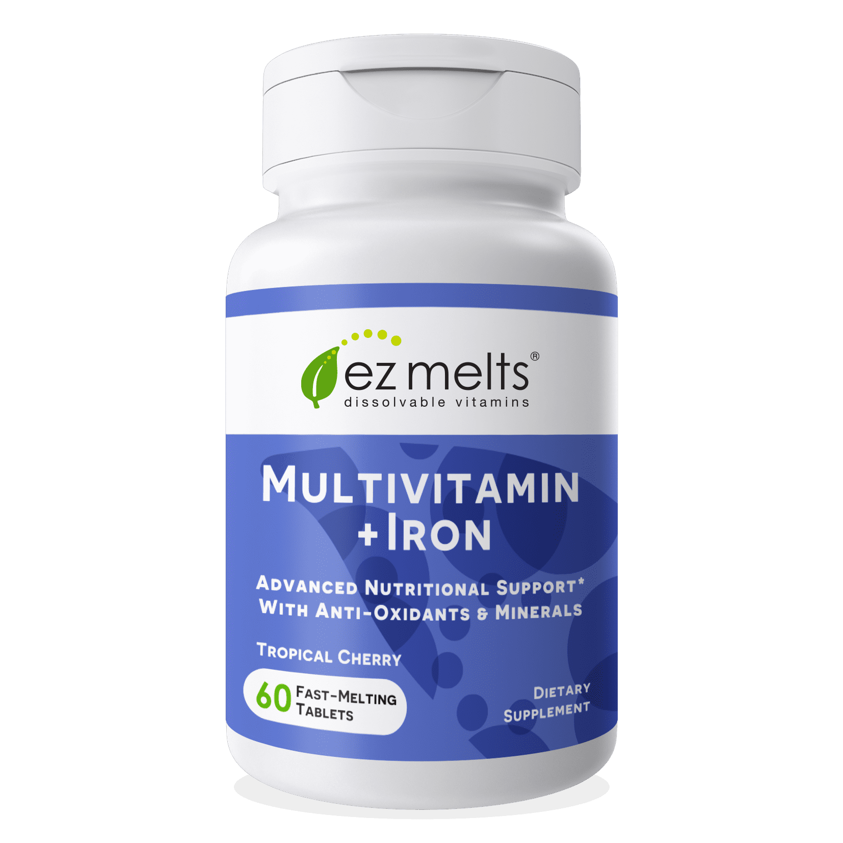 EZ Melts Multivitamin with Iron and AntiOxidants for Brain, Bone and Immune Health Support, 60