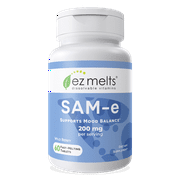 EZ Melts SAM-e Supports Mood Balance, 200 mg 60 Tablets, Berry Flavored, Vegan Dietary Supplements, Dissolvable and Fast Melting