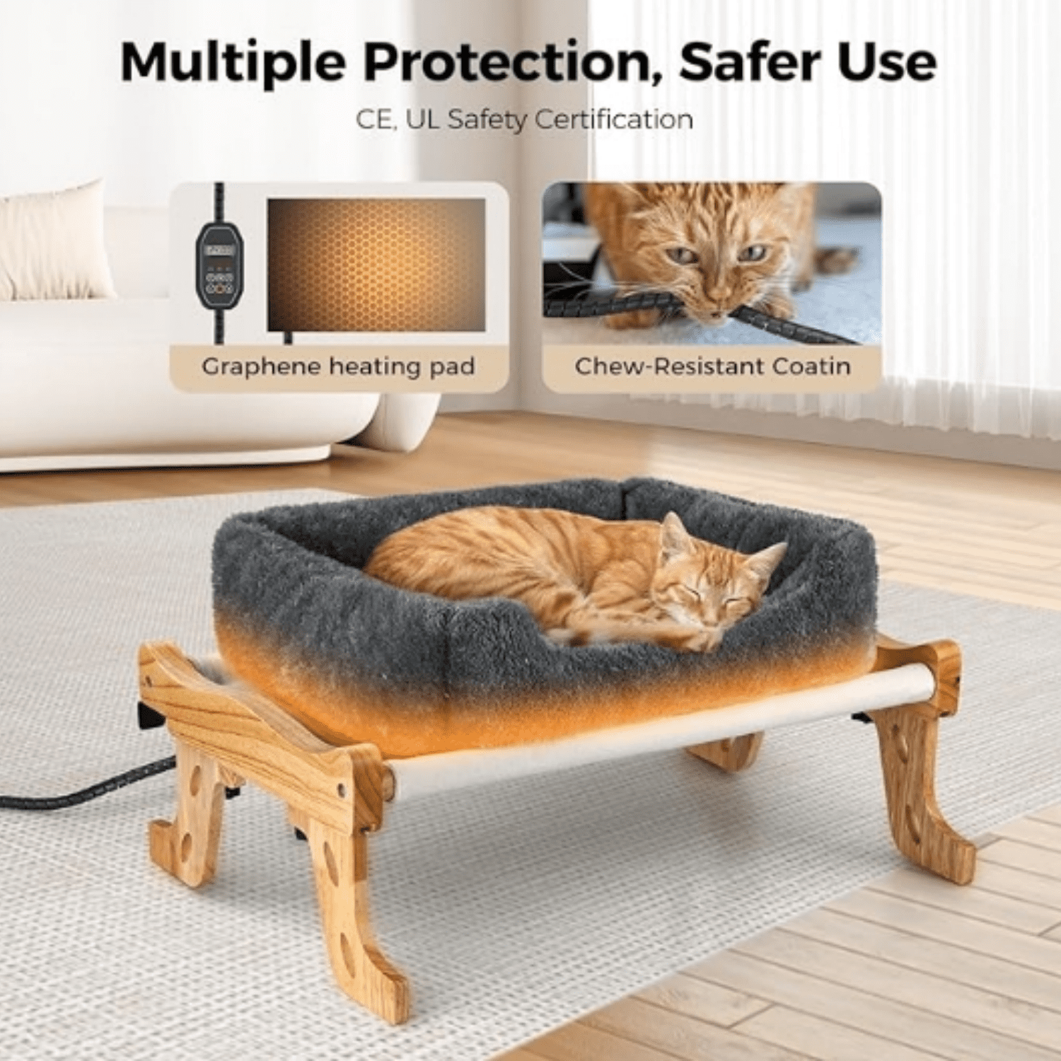 EZ Mount Double Stack Cat Window Perch for Large Cats, Sturdy Window Hammock Bed, Steel Frame, Sturdy Suction Cups, 2 Washable Shelf Covers, Foldable - Fits 27"W X 31"H Glass Spaces