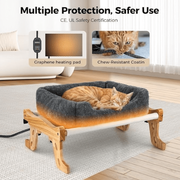 EZ Mount Double Stack Cat Window Perch for Large Cats, Sturdy Window Hammock Bed, Steel Frame, Sturdy Suction Cups, 2 Washable Shelf Covers, Foldable - Fits 27"W X 31"H Glass Spaces