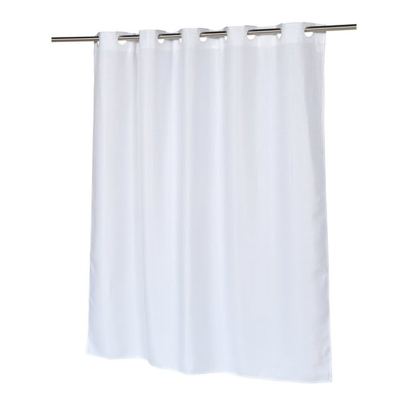 EZ-ON® Waffle Weave Polyester Shower Curtain in White