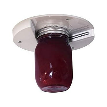 EZ Off Jar Opener, White - Under Cabinet Jar Lid & Bottle Opener - Great for Seniors With Arthritis & Weak Hands