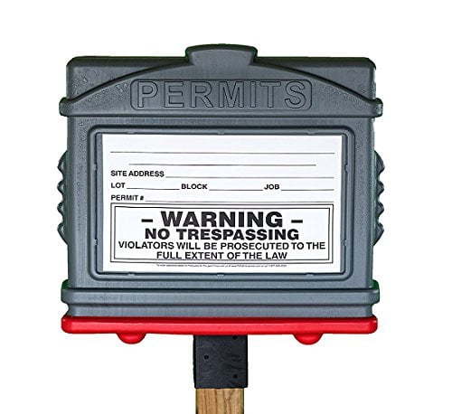 Work Permit Box Sign Construction Permit Box