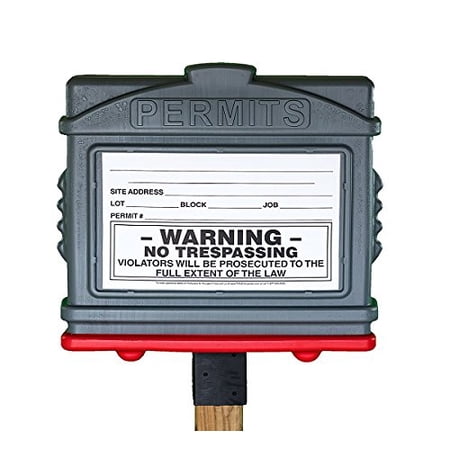 EZ Permit Box w/4x4 Adapter Gray and Red