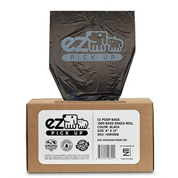 EZ Pickup Large Dog Waste Bags, Unscented, 1000 Count