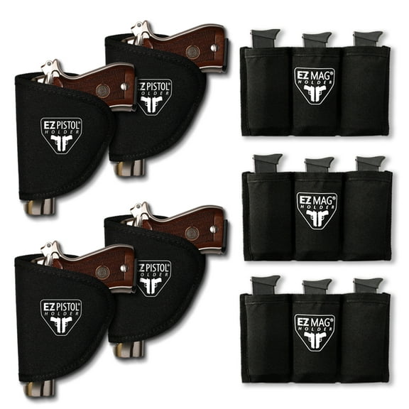 EZ Pistol Holder 7 Piece Value Pack - 4 Pistol Holders and 3 Magazine Holders