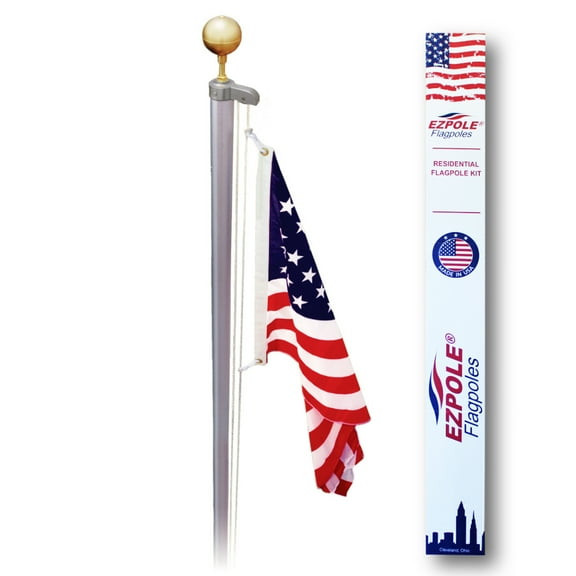 EZ-Pole Classic 17 ft. Sectional Flagpole Kit with Rope