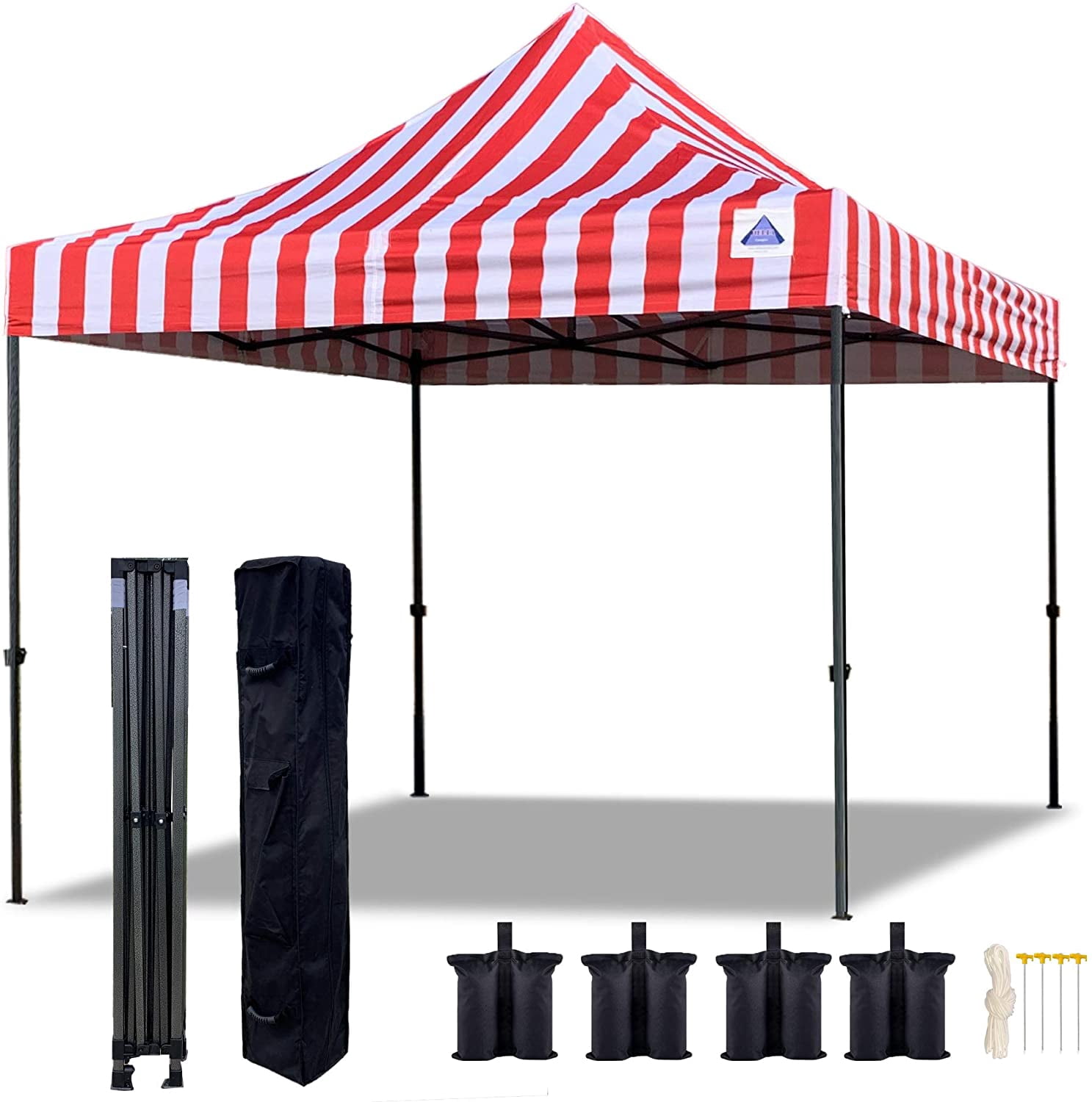 EZ Pop Up Canopy Tent Instant Shelter w Wheel Bag + 4 Sand Bags