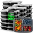 thumbnail image 1 of EZ Prepa - 20 Pack Bento Box Meal Prep Container - Adult Bento Box & Lunch Box Containers - Dishwasher Safe Lunch Containers - Bento Lunch Box & Snack Containers - Meal Prep Containers Reusable, 1 of 7