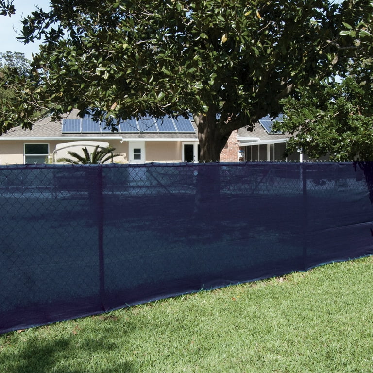 68 in. x 50 ft. Tan Mesh Fabric Privacy Fence Screen with Integrated Button Hole