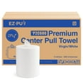 thumbnail image 1 of EZbrnd Premium 2ply+ Centerpull Centerfeed Paper Hand Towels, FSC certified white, 6 rolls x 600 sheets, P2C600, 1 of 7