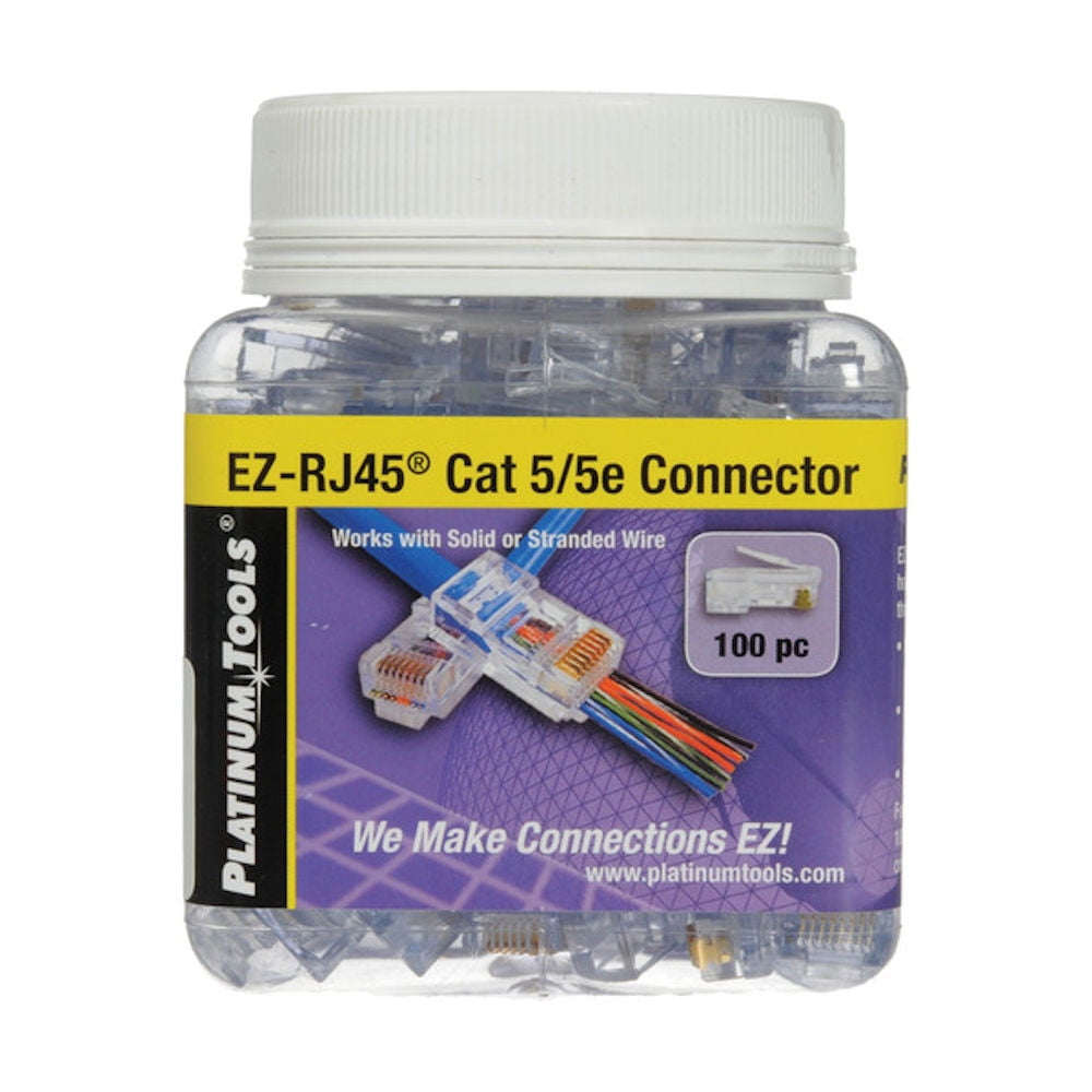 EZ-RJ45 Platinum Modular Plugs for CAT5E Wire, Pack of 100 - Walmart ...
