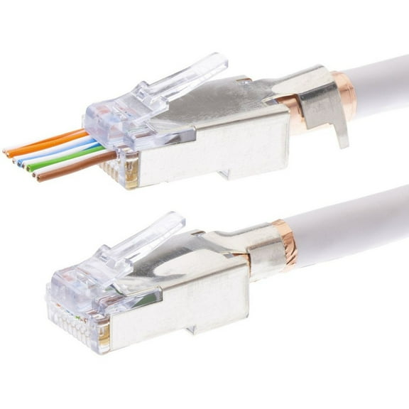 Platinum Tools 100022C Shielded Cat 5e & 6 Connectors with External Ground - 50 & Clamshell