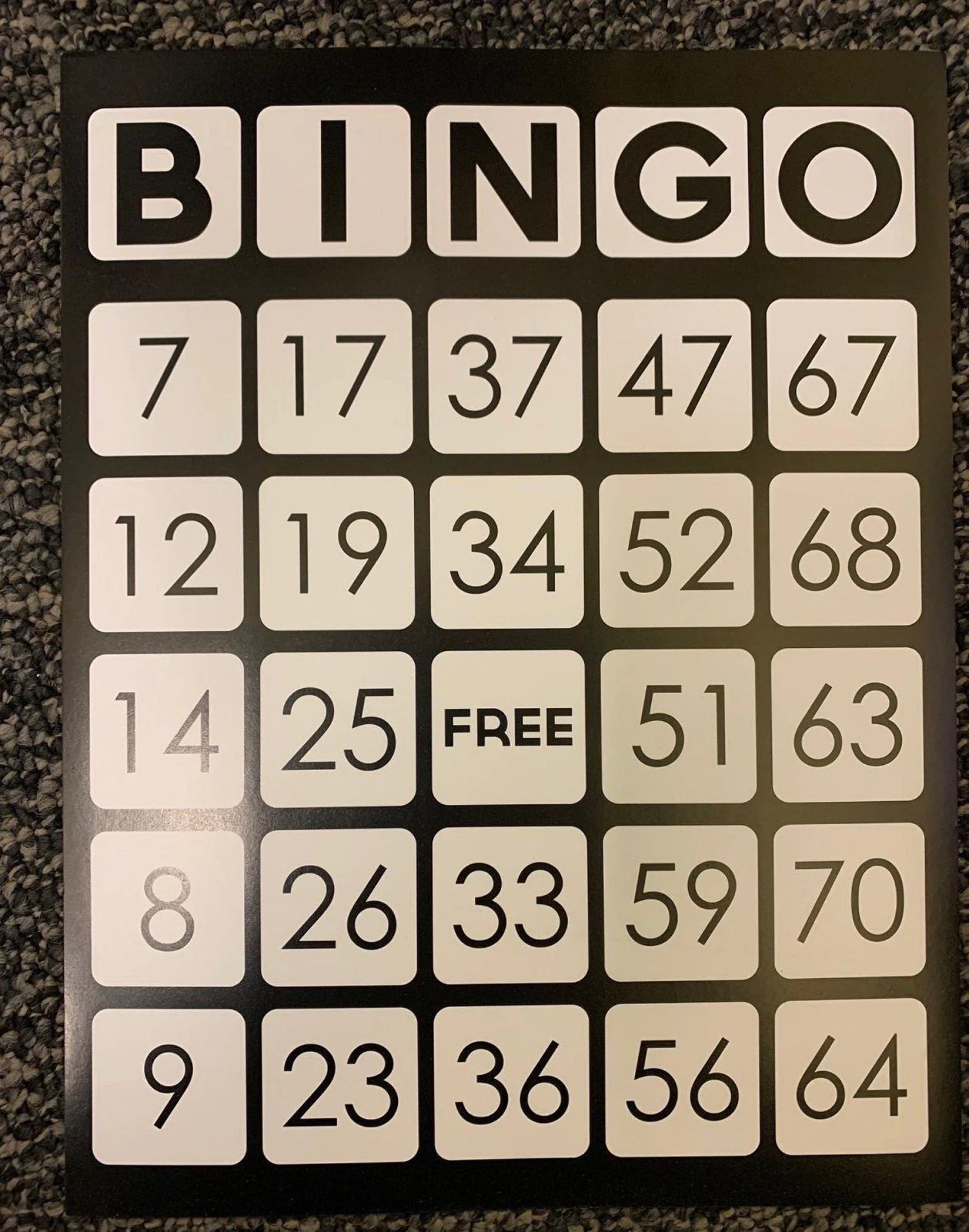 EZ Readers Large Paper Bingo Cards