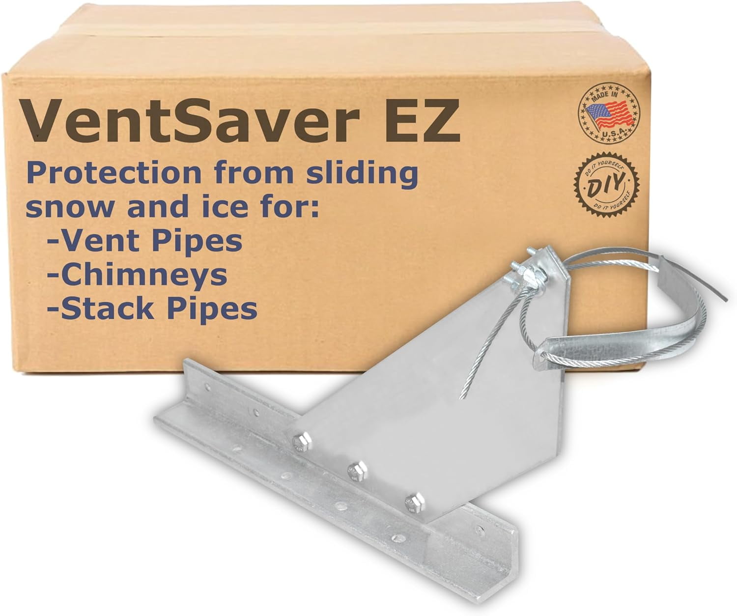 EZ Roof Vent Snow Guard for Stack Pipes and Chimneys