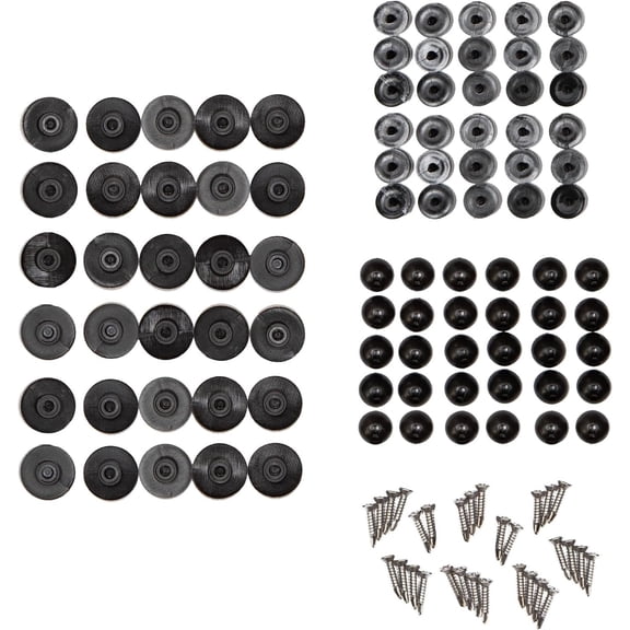 EZ Snap No-Drill Fastener Kit, 30pc Black Set, for Exterior Shades and RV Skirting, with Warranty - Adhesive Studs, Caps, and Pins - DIY Professional Results with No Specialized Tools