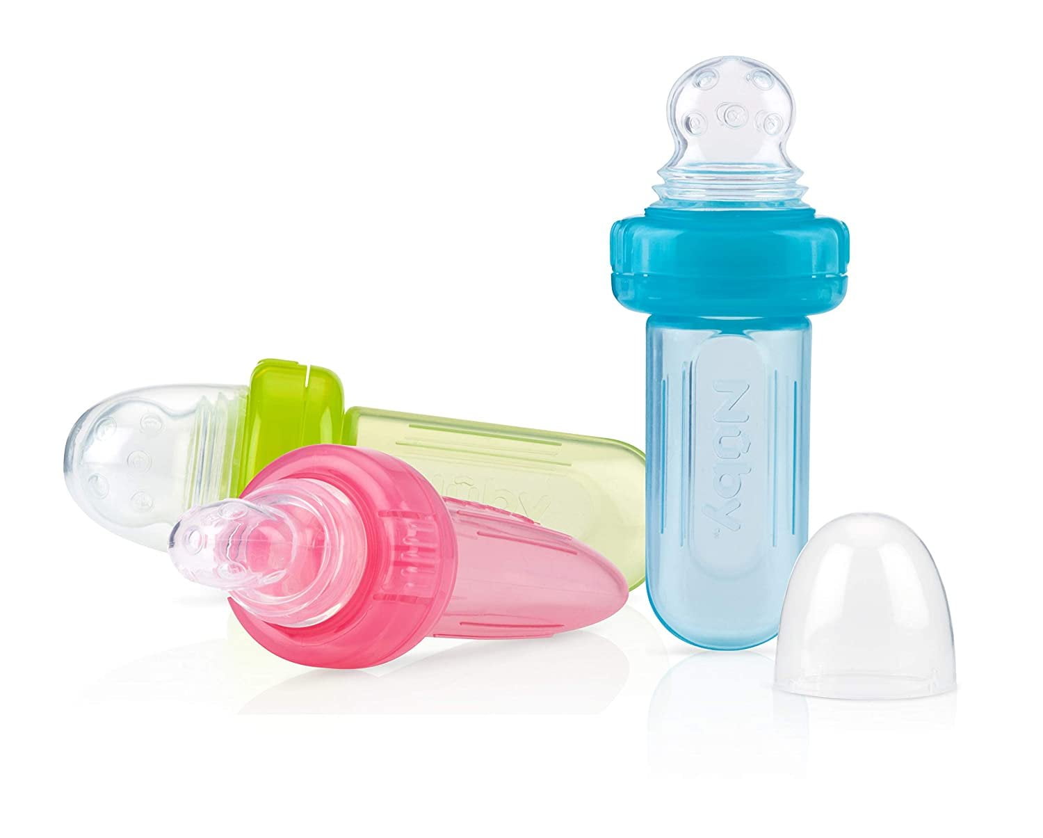 Nuby, EZ Squee-Z Silicone Baby Food Dispenser, 2 pack, Colors May