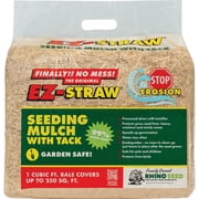 EZ Straw Seeding Mulch with Tack - Biodegradable Processed Straw, 1 cu. ft. Bale Each Covers 250 sq. ft., 2 Pack
