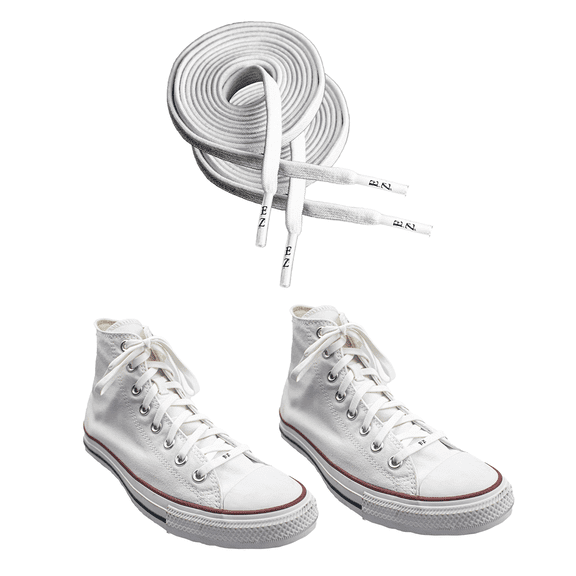 EZ Stretch slip on shoe laces pair, Elastic flat stretchy shoe laces, 45 in Length