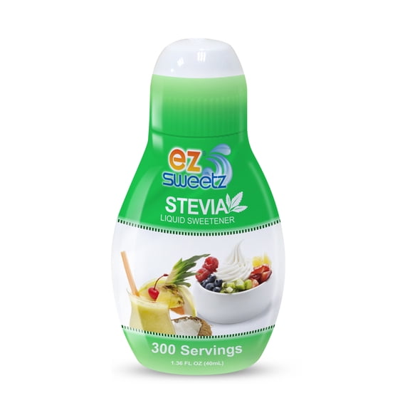 EZ-Sweetz (2-Pack 1.36oz - Liquid De-Bittered Stevia Sweetener 300 Servings/Bottle)