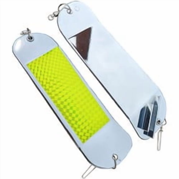 EZ Tackle Delta Flasher 8" Chrome/Chartreuse Scale