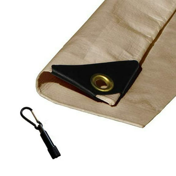 EZ Travel 7 x 12 Foot Heavy Duty Waterproof Reinforced Canopy Tarp, Beige