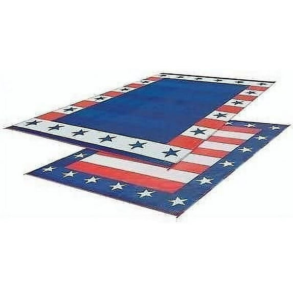 EZ Travel Distribution Red White and Blue American Flag Outdoor Rug, 8' x 20'