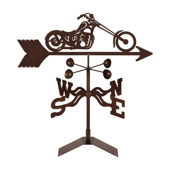 EZ Vane Chopper Motorcycle Weathervane | Roof Mount | 14 Gauge Steel | Sealed Ball Bearings | Home or Garden