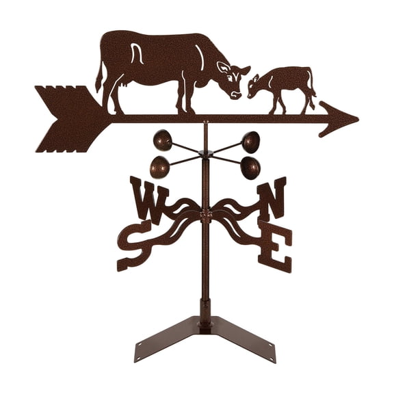 EZ Vane Cow & Calf Weathervane — Roof Mount, Wind Cups, Antique Copper Finish, Steel with Durable Triple Powder Coating, Handcrafted in USA